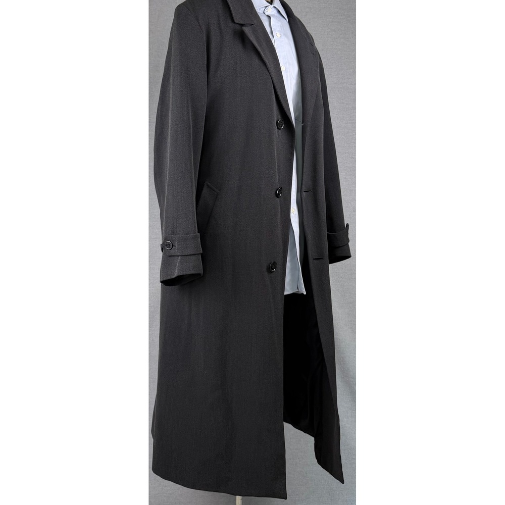 Brooks Brothers Brookstorm Mens Gray Wool Cotton Long Trench Coat Overcoat 48L